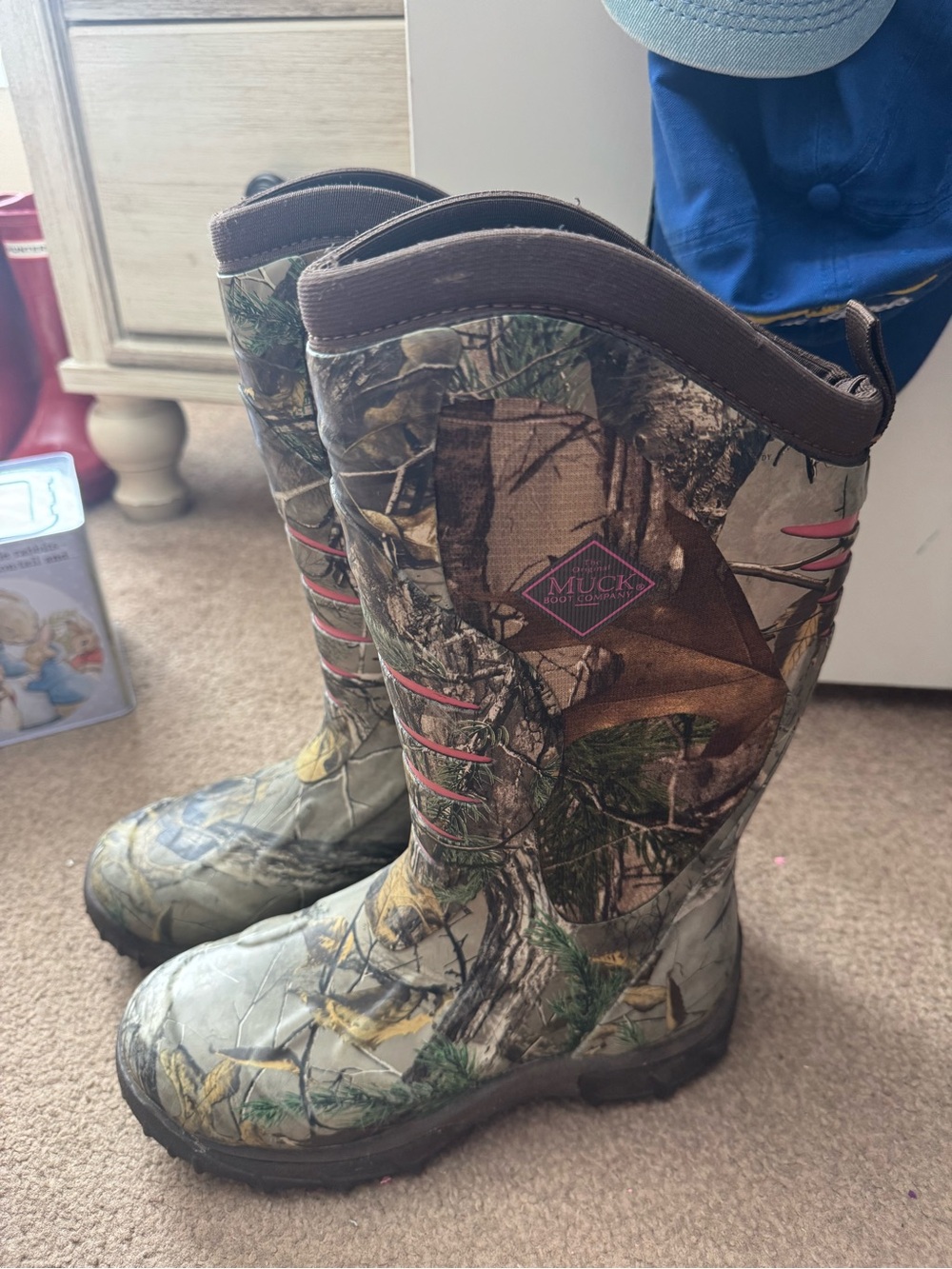 Women's Camouflage Rain & Snow Boots with Pink Accents